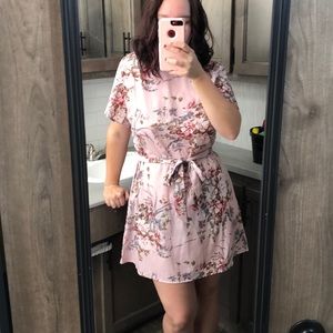 Pink floral dress